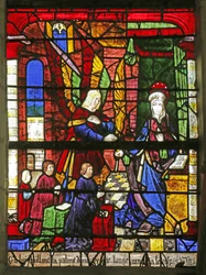 Fenster mit der Verkündigung und Stiftern
